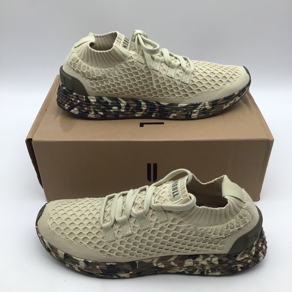NOBULL AllDay Knit Beige Camo Training Shoes Mens Size 9.5 Womens Size 11 NEW